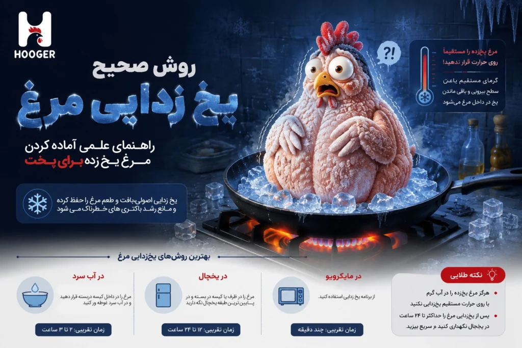 روش صحیح یخ‌زدایی مرغ؛ مرغ یخ‌زده را چطور سالم و اصولی آماده پخت کنیم؟