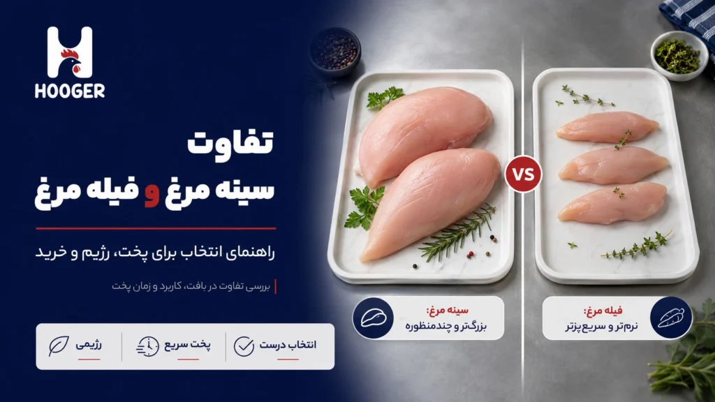تفاوت سینه مرغ و فیله مرغ چیست؟ راهنمای انتخاب برای پخت، رژیم و خرید