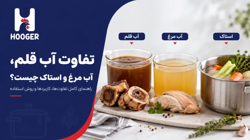 تفاوت آب قلم، آب مرغ و استاک چیست؟ راهنمای کامل